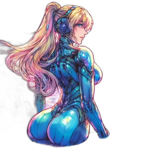 dress, robot, concept art, cyberpunk transparent PNG cut-out