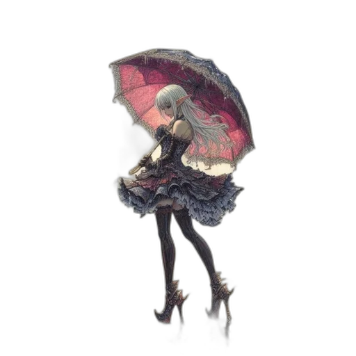 umbrella, dress, hat, mask transparent PNG cut-out