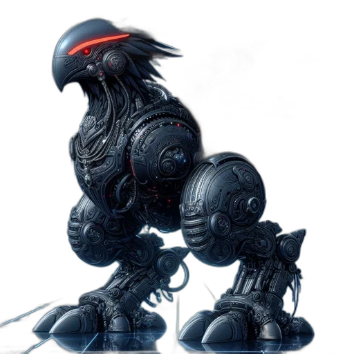robot, creature, concept art, 3d render transparent PNG cut-out