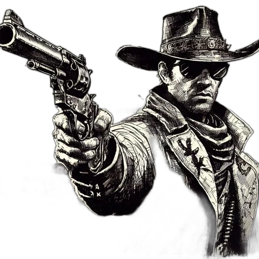 weapon, hat, jacket, staff transparent PNG cut-out