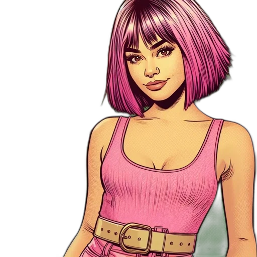 dress, hair, face, cartoon transparent PNG cut-out