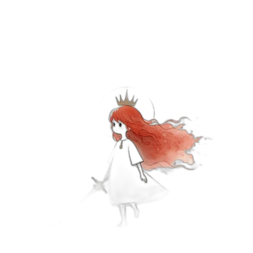 dress, crown, hair, creature transparent PNG cut-out