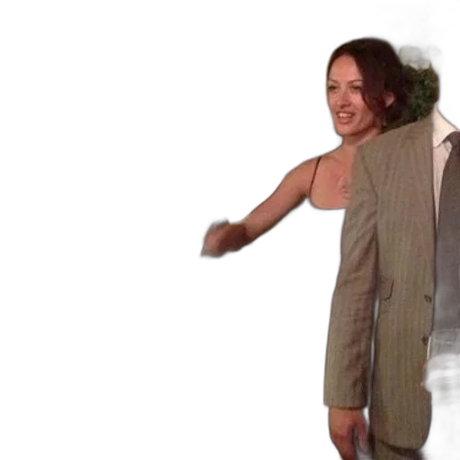 dress, jacket, staff, creature transparent PNG cut-out