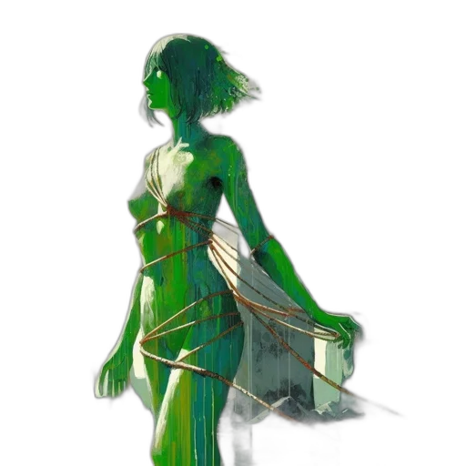 dress, robot, staff, creature transparent PNG cut-out