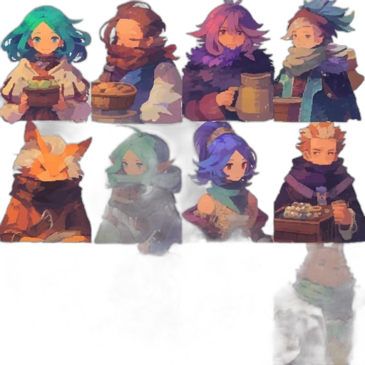 concept art, fantasy art, pixel art, watercolor transparent PNG cut-out