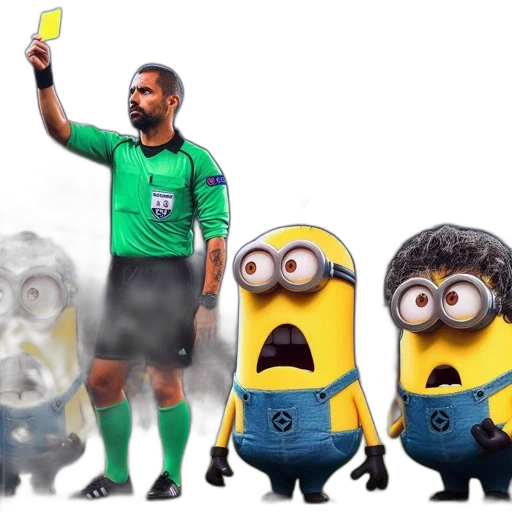 concept art, cartoon, referee, green transparent PNG cut-out