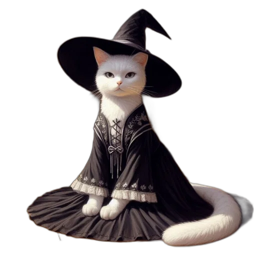 dress, hat, animal, staff transparent PNG cut-out