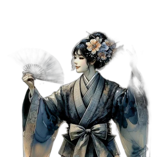 staff, umbrella, dragon, dress transparent PNG cut-out