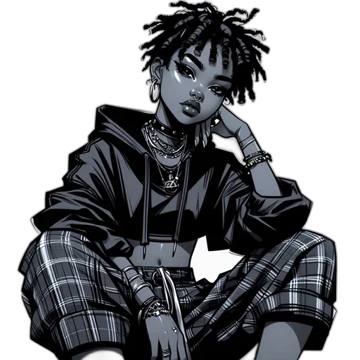 jacket, jewelry, comic book art, cyberpunk transparent PNG cut-out