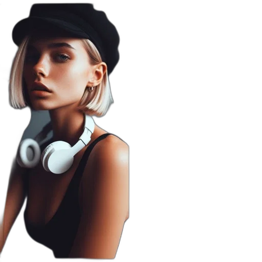 jewelry, hat, face, photorealistic transparent PNG cut-out