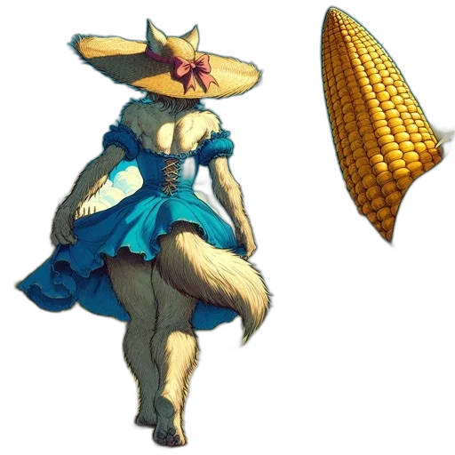 hat, staff, dress, animal transparent PNG cut-out