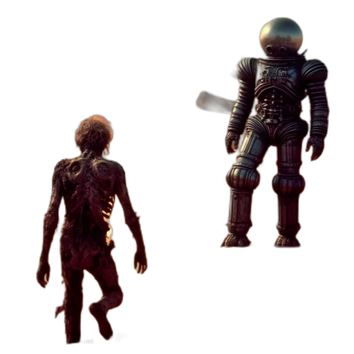 robot, creature, concept art, 3d render transparent PNG cut-out