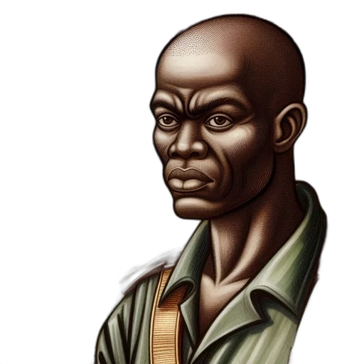 face, staff, comic book art, photorealistic transparent PNG cut-out