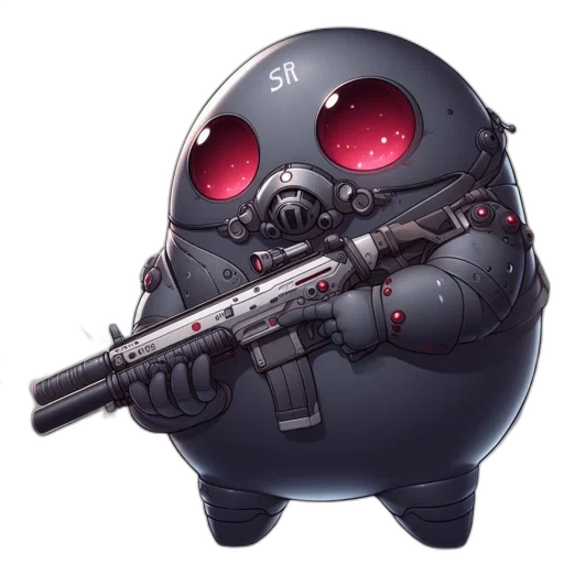 weapon, robot, concept art, cyberpunk transparent PNG cut-out