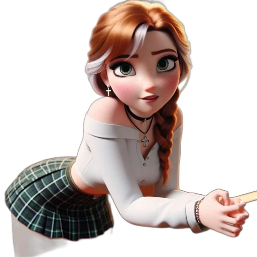 staff, dress, jewelry, hair transparent PNG cut-out