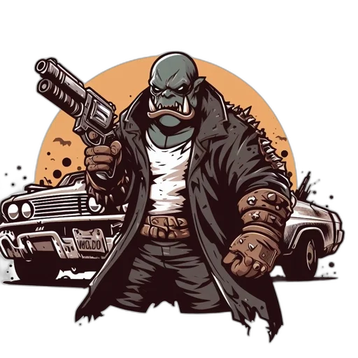 comic book art, concept art, fantasy art, cyberpunk transparent PNG cut-out