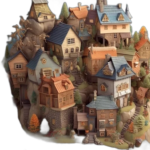 building, concept art, 3d render, fantasy art transparent PNG cut-out