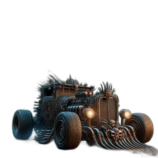 car, hair, robot, weapon transparent PNG cut-out