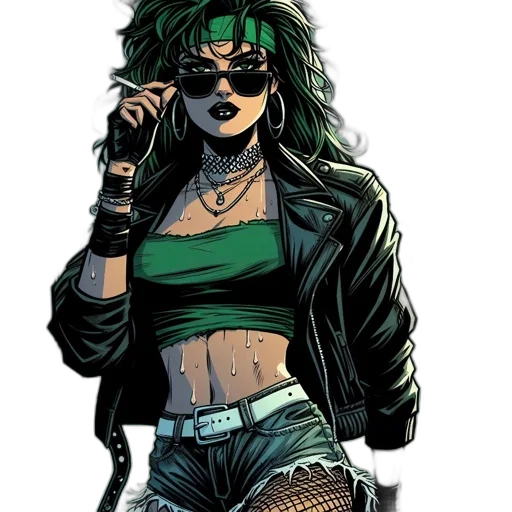 comic book art, cyberpunk, concept art, cartoon transparent PNG cut-out
