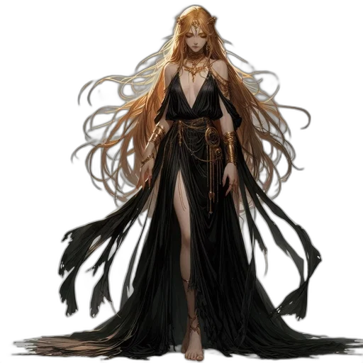 dress, hair, concept art, fantasy art transparent PNG cut-out