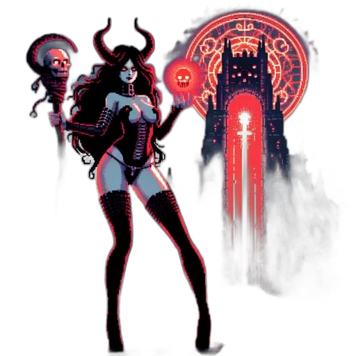 concept art, fantasy art, comic book art, pixel art transparent PNG cut-out