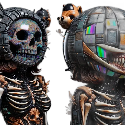mask, robot, concept art, 3d render transparent PNG cut-out