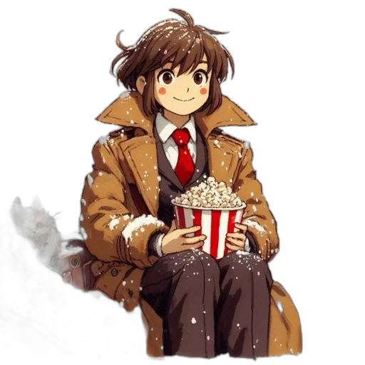 jacket, staff, pixel art, anime transparent PNG cut-out