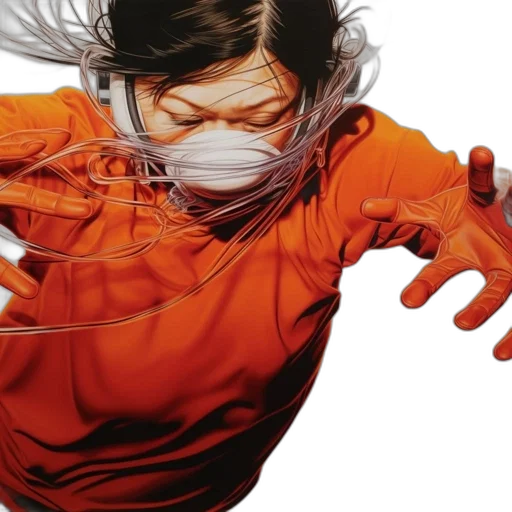photorealistic, individual, vibrant, orange transparent PNG cut-out