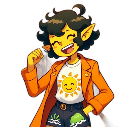 jacket, staff, creature, pixel art transparent PNG cut-out