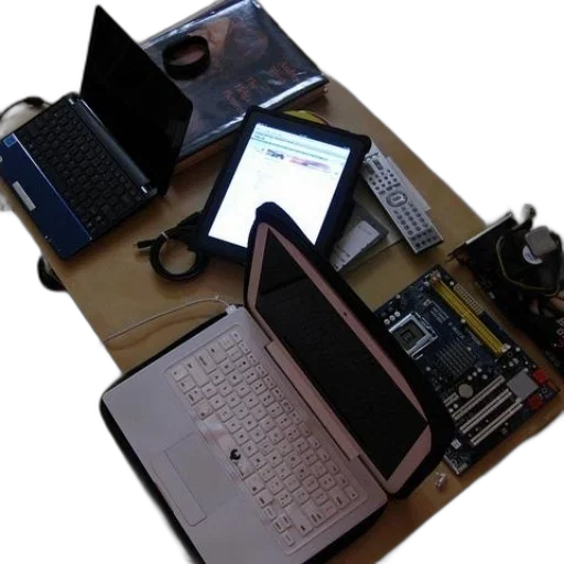 staff, jewelry, robot, laptop transparent PNG cut-out