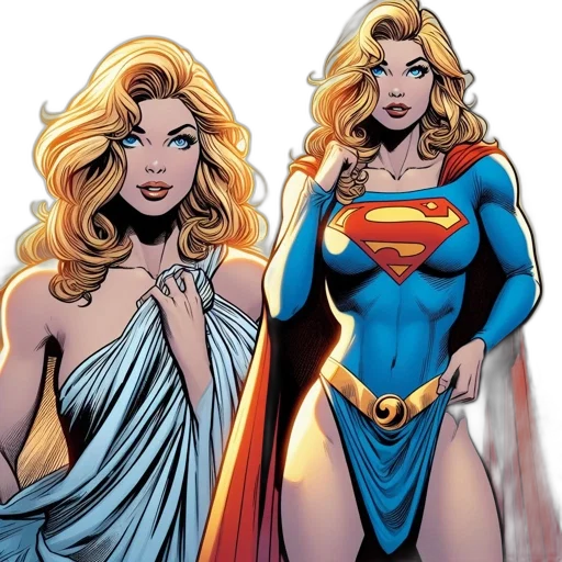 comic book art, concept art, two, versions transparent PNG cut-out