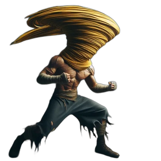 dragon, hair, weapon, staff transparent PNG cut-out