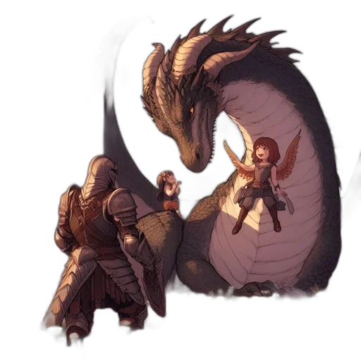 dragon, creature, sword, weapon transparent PNG cut-out