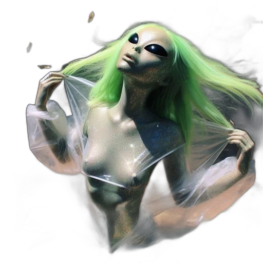 creature, robot, hair, mask transparent PNG cut-out