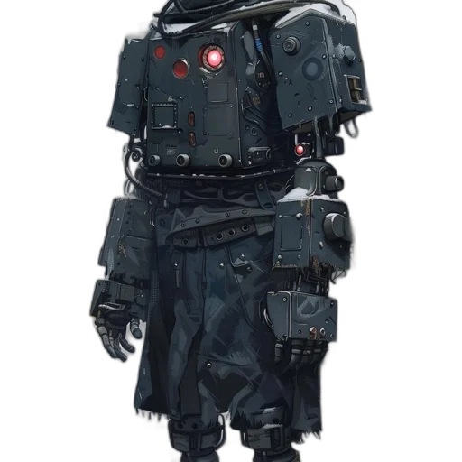 robot, jacket, staff, mask transparent PNG cut-out