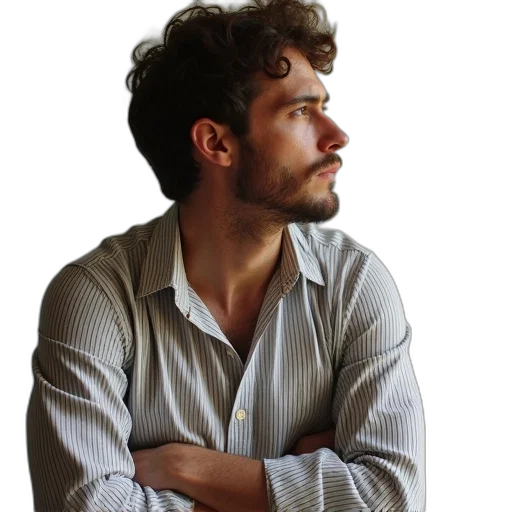 jacket, face, staff, hair transparent PNG cut-out