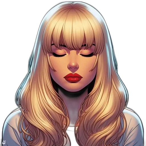 face, hair, comic book art, concept art transparent PNG cut-out