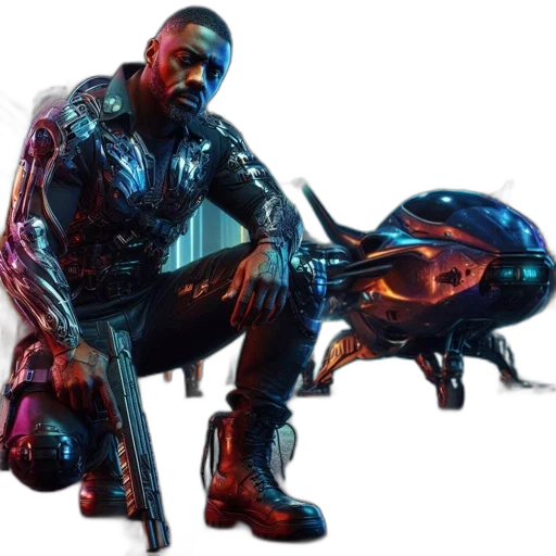robot, dragon, weapon, jacket transparent PNG cut-out