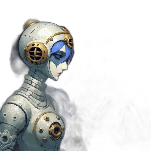 robot, mask, concept art, fantasy art transparent PNG cut-out