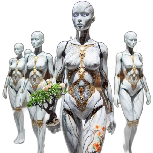 robot, jewelry, dress, concept art transparent PNG cut-out