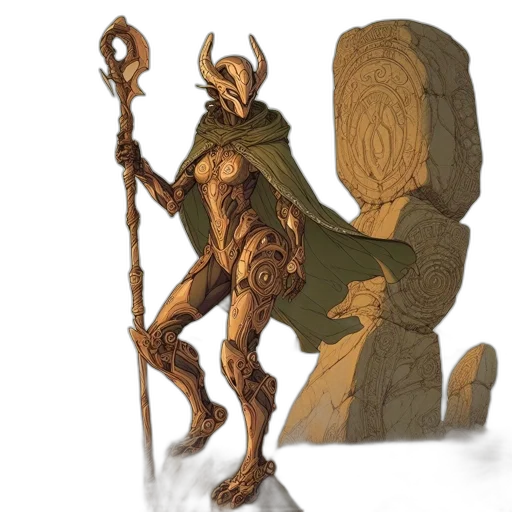 creature, staff, concept art, fantasy art transparent PNG cut-out
