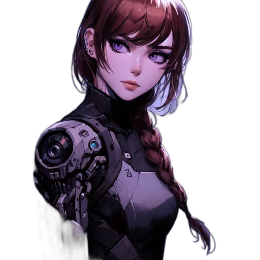 robot, face, weapon, staff transparent PNG cut-out