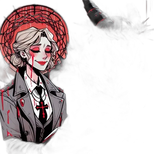 jacket, crown, mask, hair transparent PNG cut-out