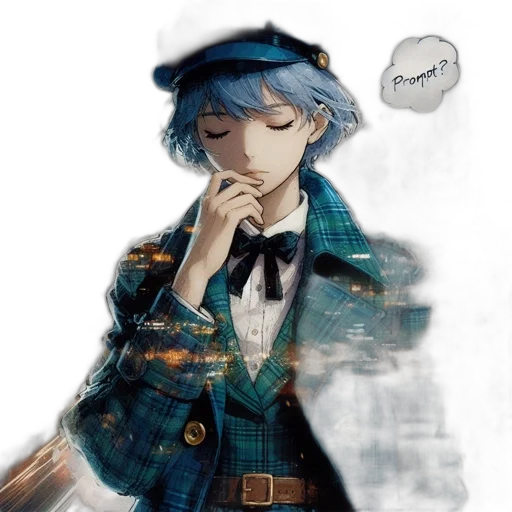 hat, anime, watercolor, concept art transparent PNG cut-out