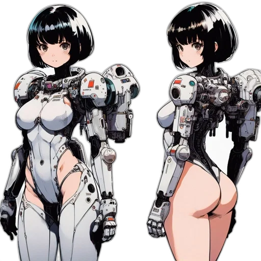 robot, weapon, concept art, cyberpunk transparent PNG cut-out