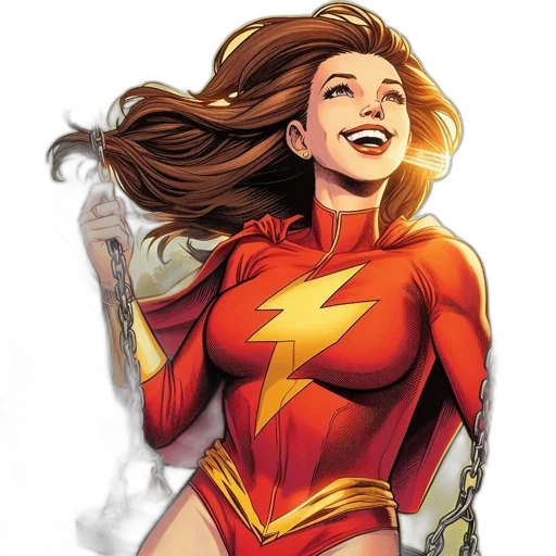 comic book art, concept art, cartoon, superheroine transparent PNG cut-out