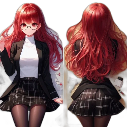 jacket, dress, hair, crown transparent PNG cut-out