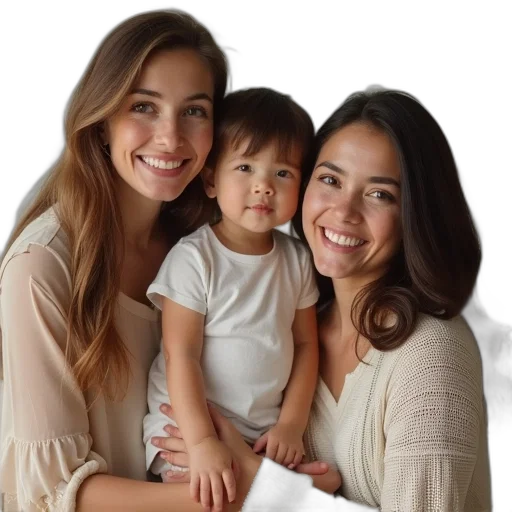 photorealistic, earth tones, happy, family transparent PNG cut-out