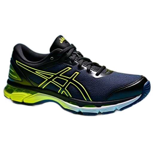shoes, black, yellow, blue transparent PNG cut-out