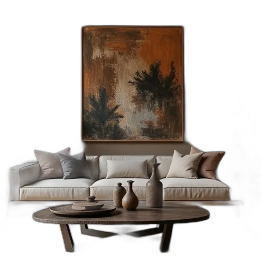 furniture, photorealistic, 3d render, oil painting transparent PNG cut-out